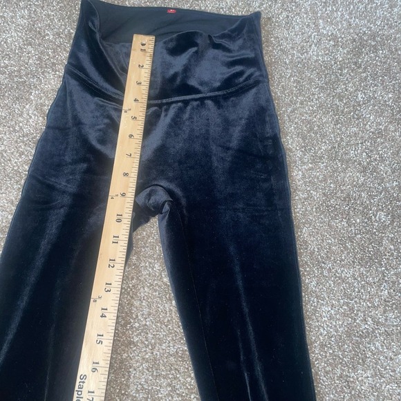 SPANX pants velour velvet feel Long/Tall XS Small black compression skinny - Picture 5 of 8